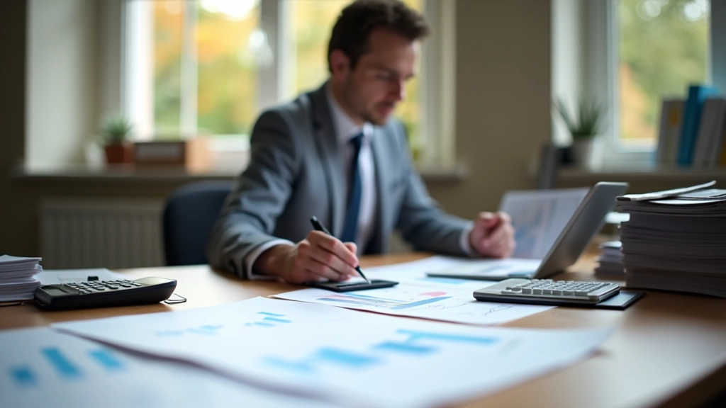 Wirtschaftsanalytiker bei der Datenarbeit mit detaillierten BIP-Berichten
